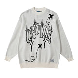 hip hop letter knitted oversize sweater men harajuku o neck long sleeve pullover streetwear casual loose sweater jumper knitwear - urban fashion pullover, vintage look oversized hoodie, high quality cotton hoodie