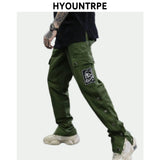 mens casual hip hop joggers side button trouser elastic waist drawstring sweatpants 2019 new cargo pockets streetwear man pants relaxed fit joggers