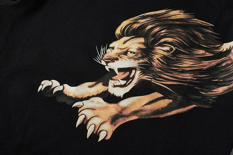 New 2019 Men 3D Lions Gentleman Hoodies Hoody Hooded Sweatshirts Velve
