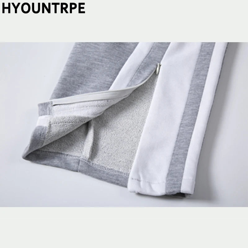 bottom zipper wide leg pants mens fashion straight trousers new loose hip hop streetwear men casual spring summer long pant unique default style 2296