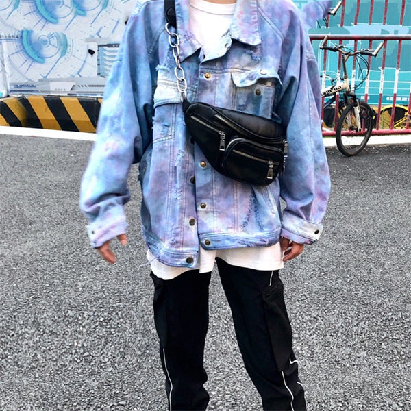casual layering jacket featuring high street destroyed washed jean jackets coat men casual single breasted denim streetwear new fashion hip hop outerwear jacket design – premium quality jacket for men