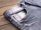 fashion ripped biker jeans denim distressed trousers slim fit zippers hip hop jeans motorcycle pants casual streetwear for men unique jeans style 1944