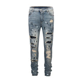 graffiti printed ripped destroied denim jean mens distressed biker jeans with sequins 2018 fashion high street slim pants jogger unique joggers style 3346