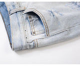bottom zipper knee holes denim jeans destroyed ripped slim mens biker jeans new men fashion streetwear hip hop pants joggers unique joggers style 3412