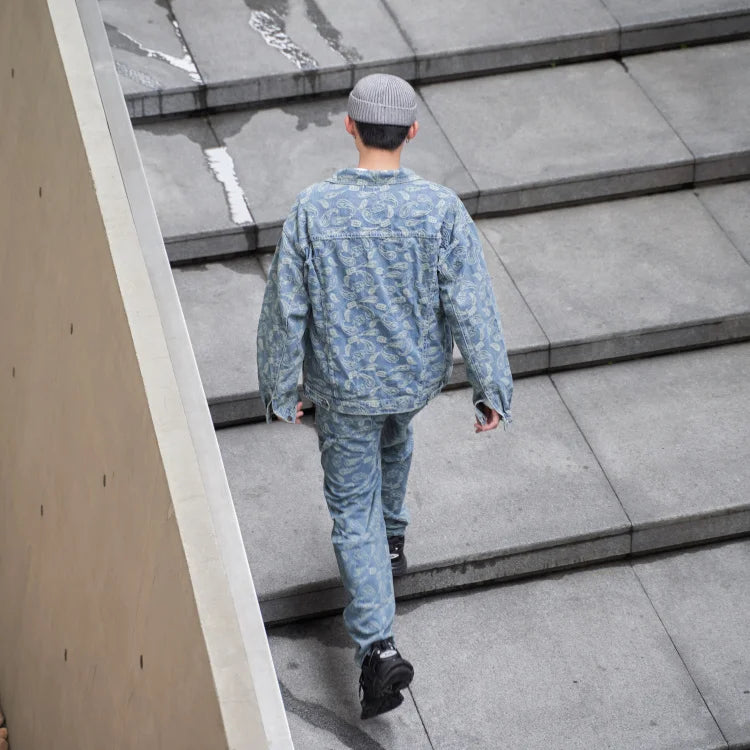 mens embroidery denim jackets fashion turn down collar long sleeve jean outerwear new spring casual streetwear jeans nan jack - variant style f52aa3 for streetwear fashion