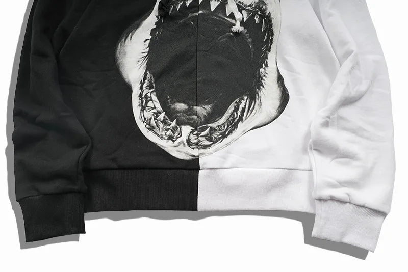 New Baolideng High Men Shark Teeth Yin Yang Hoodies Hoody Hooded Sweat