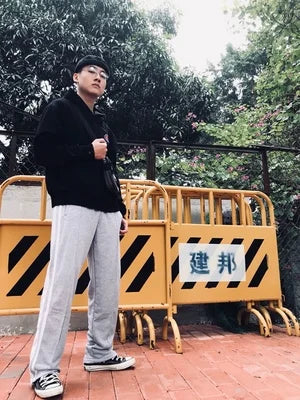 bottom zipper wide leg pants mens fashion straight trousers new loose hip hop streetwear men casual spring summer long pant unique default style 2308