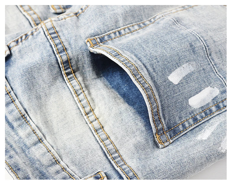 graffiti printed ripped destroied denim jean mens distressed biker jeans with sequins 2018 fashion high street slim pants jogger unique joggers style 3355