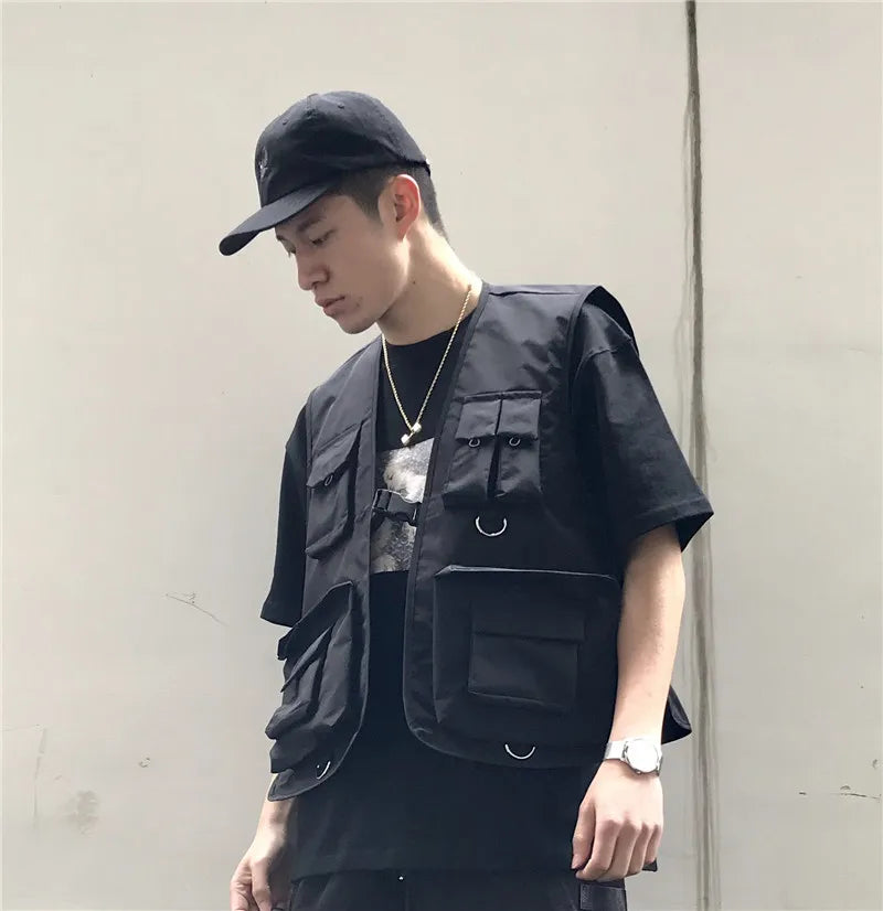 Minimalist quilted graffiti windbreaker hooded oversized