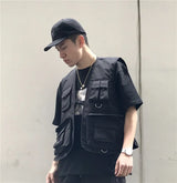 Minimalist quilted graffiti windbreaker hooded oversized
