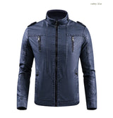 retro leather jacket men stand collar locomotive coat autumn winter casual plus size motorcycle male warm biker outerwear dar - variant style b6bc2d for streetwear fashion