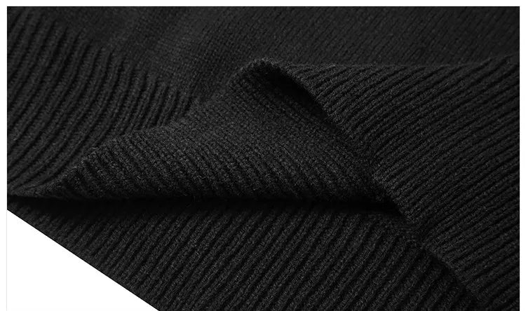 grunge knit sweater with heavyweight fabric, layered urban look for cold weather, street fashion menswear trend for seasonal 