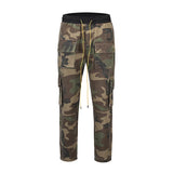 camouflage cargo pants men vintage side multi pocket button mens camou straight trousers streetwear military overalls for male unique cargo style 2093