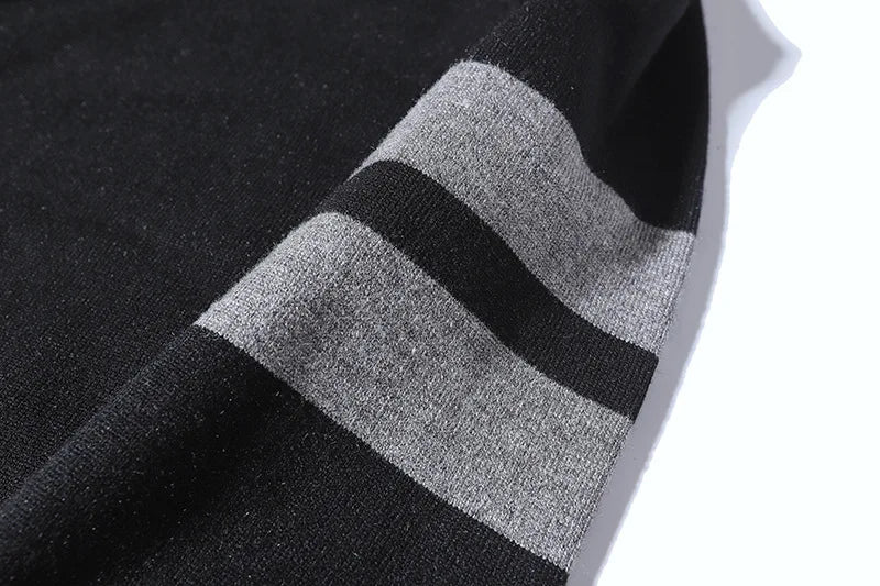 leather varsity streetwear knit with bold stitching, fall/winter pullover for urban outfits, men’s streetwear clothing piece 