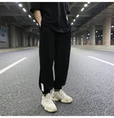 high street loose fit drawstring pants casual spring new trousers black sportswear jogger pants fashion hip hop clothing for men unique joggers style 1505