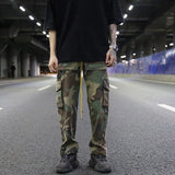 mens camouflage hip hop pants bottom button pockets cargo trousers fashion elastic waist drawstring sportswear streetwear jogger urban active pants