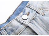 bottom zipper knee holes denim jeans destroyed ripped slim mens biker jeans new men fashion streetwear hip hop pants joggers unique joggers style 3409
