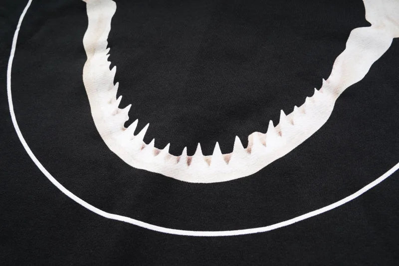 New 2019 Men Shark Teeth Bone Gentleman Hoodies Hoody Hooded Sweatshir