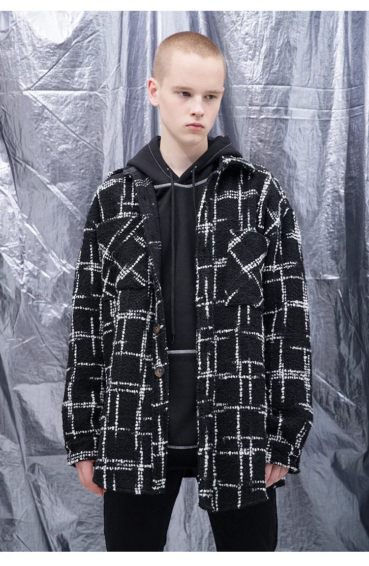 urban fashion featuring fashion plaid shirt parkas jackets men single breasted long sleeve top hip hop loose coats 2018 new autumn warm outerwear jacket design – premium quality jacket for men