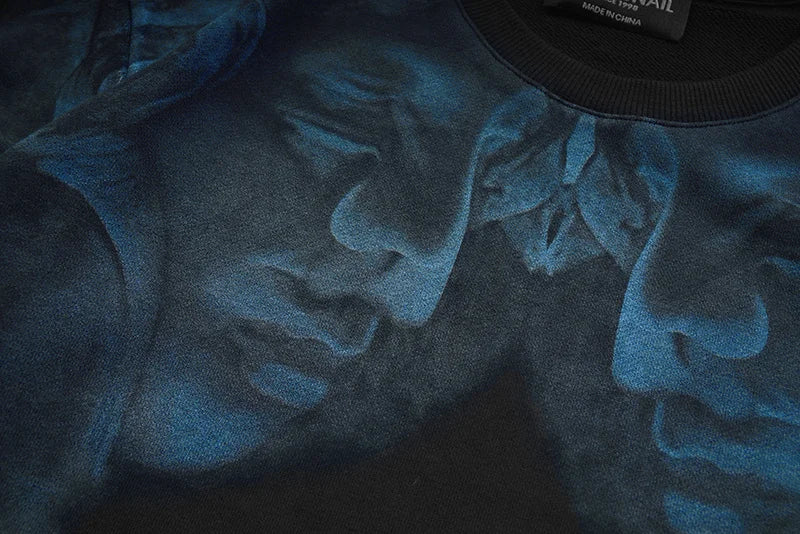 New Baoliden High Men Double Blue Portrait Kenye Hoodies Hoody Hooded