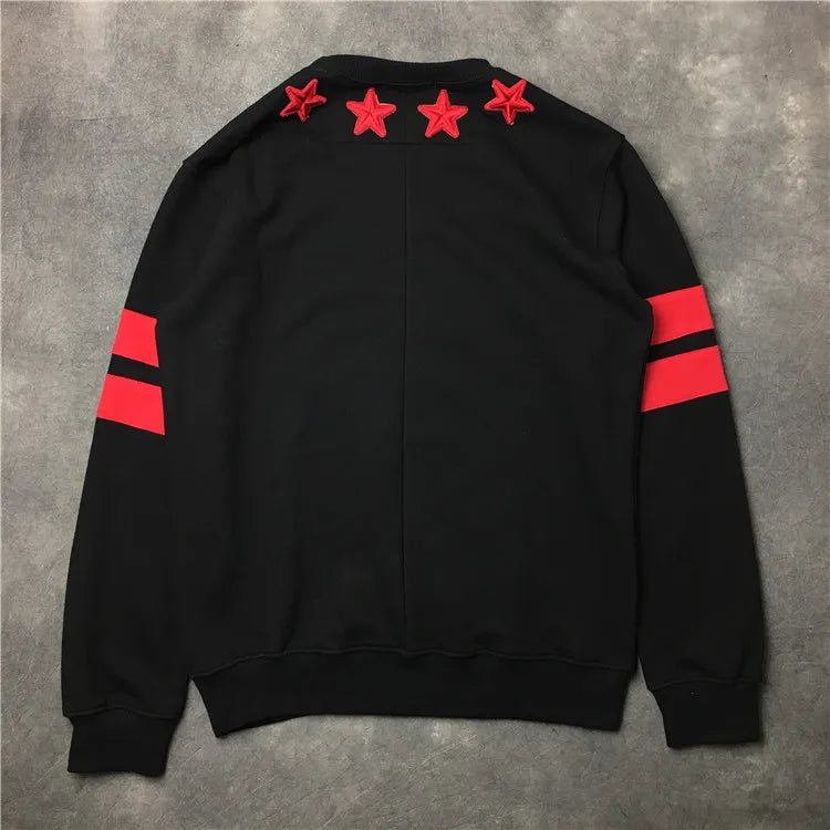 New High Men Embroidery Star Stripes Gentleman Hoodies Hoody Hooded Sw
