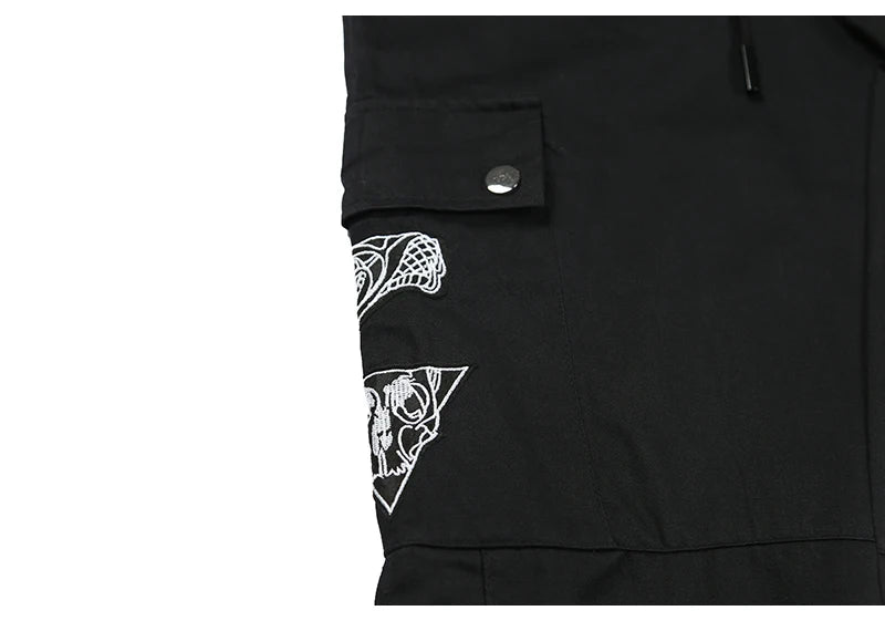 mens casual hip hop joggers side button trouser elastic waist drawstring sweatpants 2019 new cargo pockets streetwear man pants unique joggers style 2438