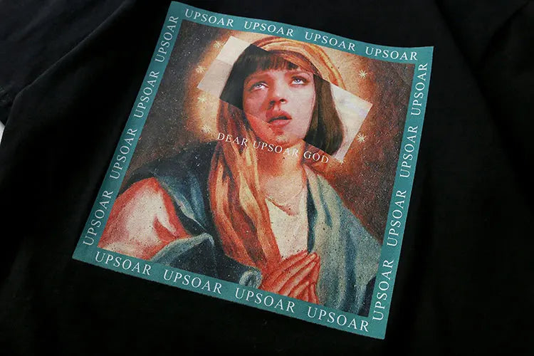 Y2K Graphic Tee – Gonthwid Virgin Mary Mens T Shirts 2023 Funny Printed – Modern Streetwear for Everyone