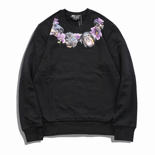 New Baolideng High Men Rottweiler Flower Gentleman Hoodies Hoody Hoode