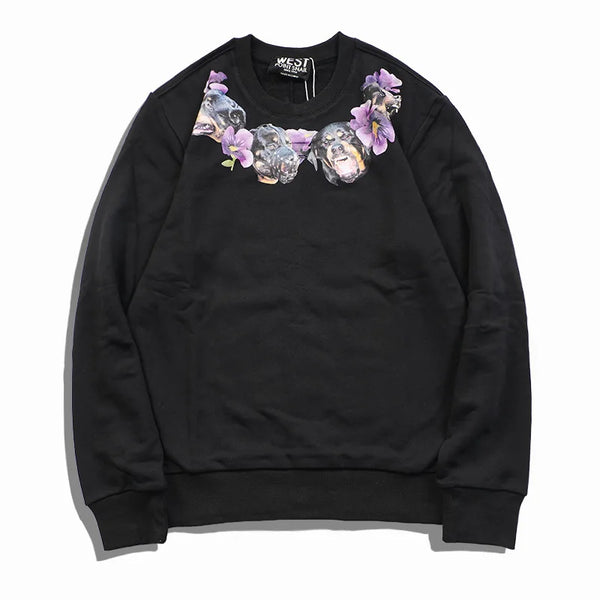 New Baolideng High Men Rottweiler Flower Gentleman Hoodies Hoody Hoode