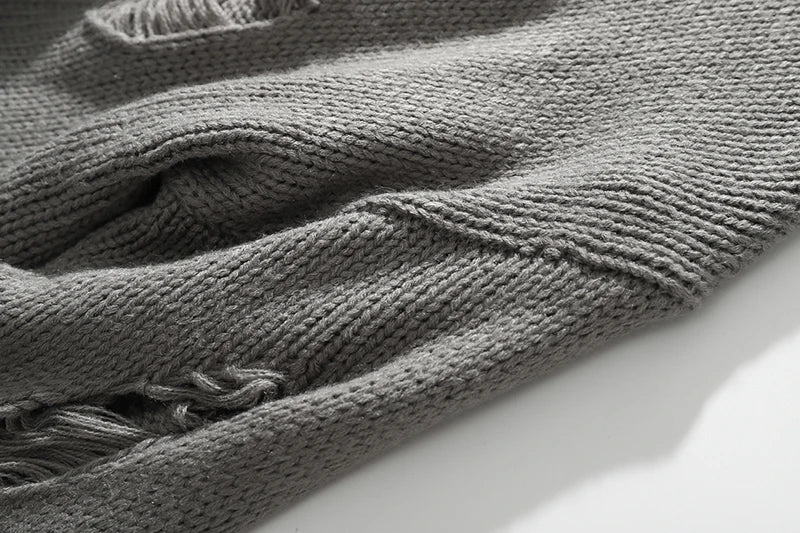 techwear flame knit sweater with structured oversized fit, ideal for cold streetwear layers, men’s streetwear clothing piece 