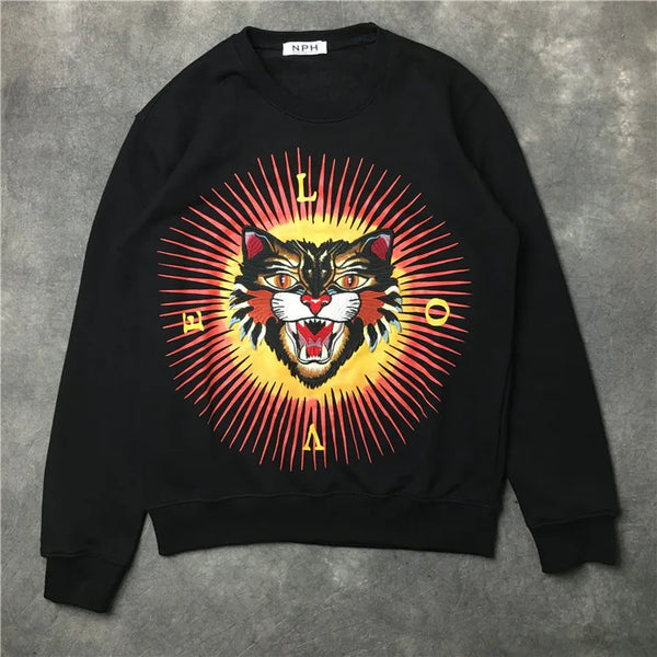 New Baolideng Men Tiger Embroidery Morden Gentleman Hoodies Hoody Hood