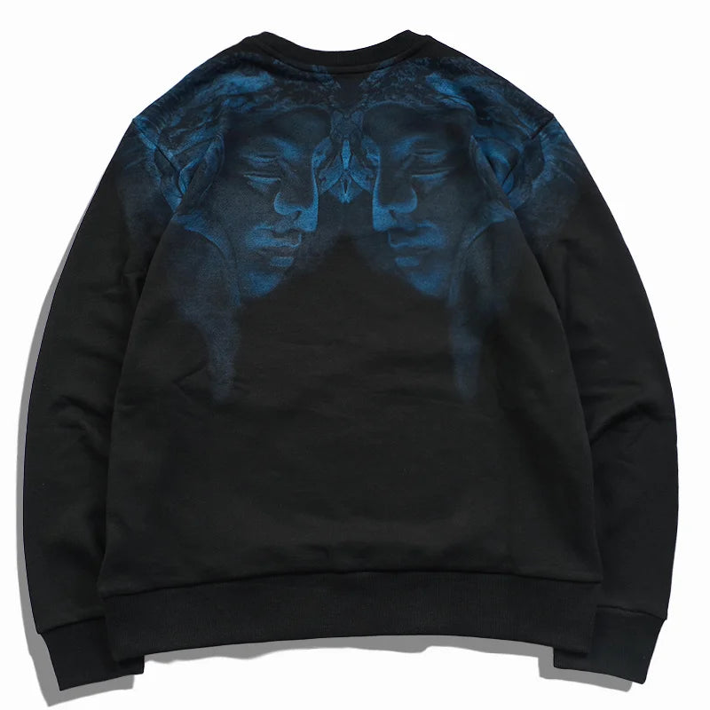 New Baoliden High Men Double Blue Portrait Kenye Hoodies Hoody Hooded
