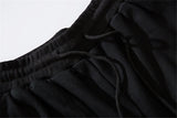 hip hop ribbons cargo pants men joggers pants streetwear men 2023 fashion mens elastic waist pant ribbons cotton black hw203 unique joggers style 2439