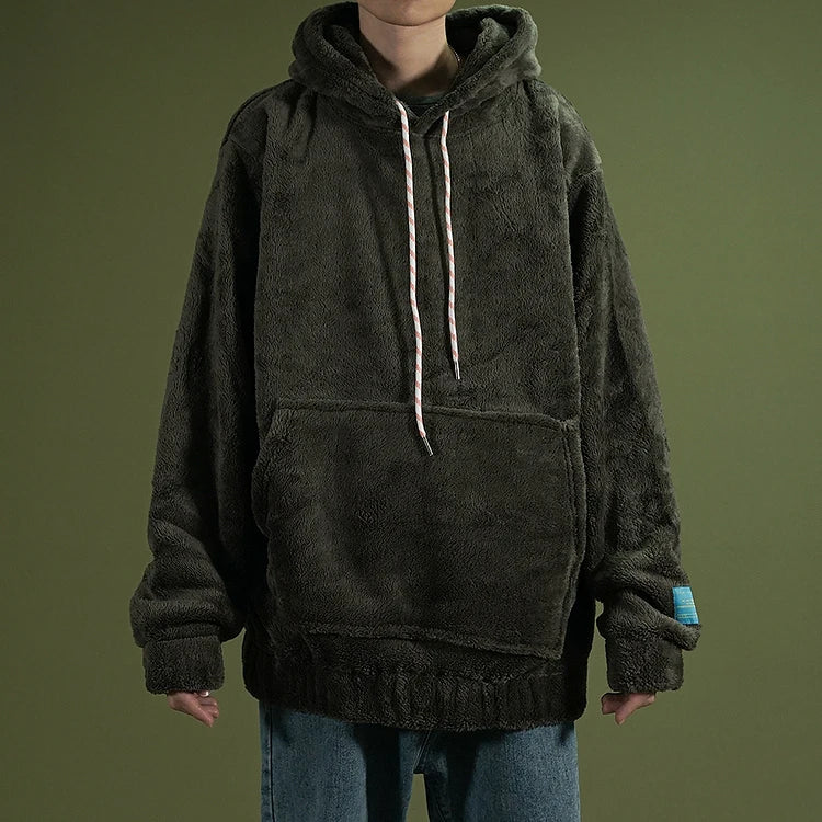 Warm Hoodies Mens 2018 Autumn Winter Hairy Sweatshirts Hip Hop Casual
