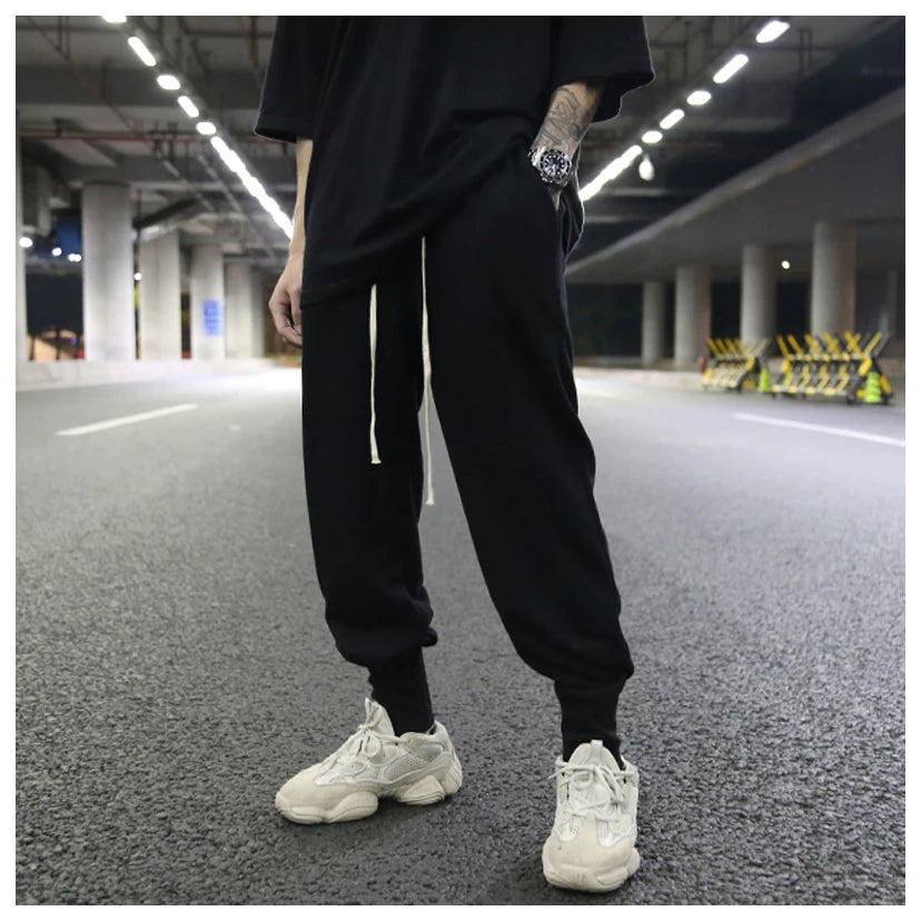 mens casual sweatpant elastic waist streetwear men women track drawstring pants new fashion trousers hip hop joggers sweatpants unique joggers style 2061