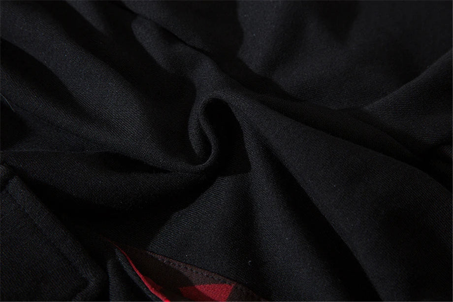 hip hop ribbons cargo pants men joggers pants streetwear men 2023 fashion mens elastic waist pant ribbons cotton black hw203 unique joggers style 2444