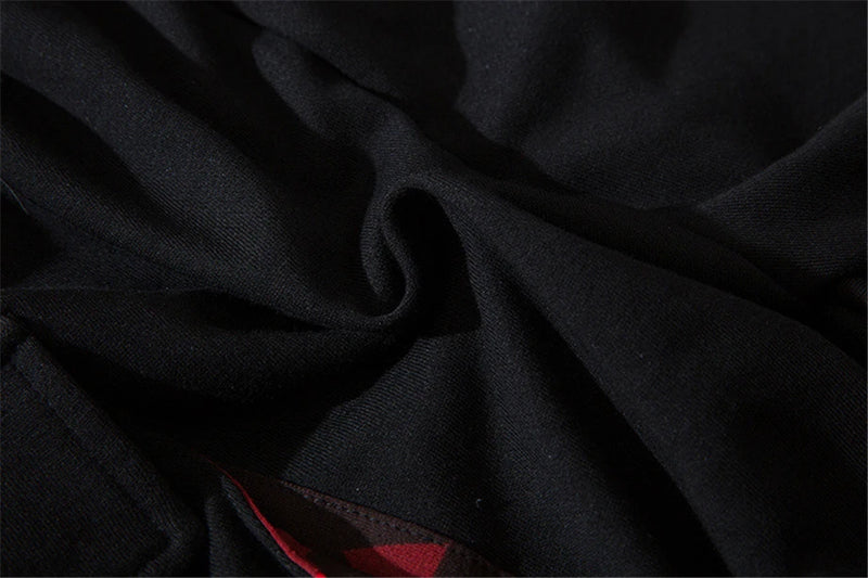 hip hop ribbons cargo pants men joggers pants streetwear men 2023 fashion mens elastic waist pant ribbons cotton black hw203 unique joggers style 2444