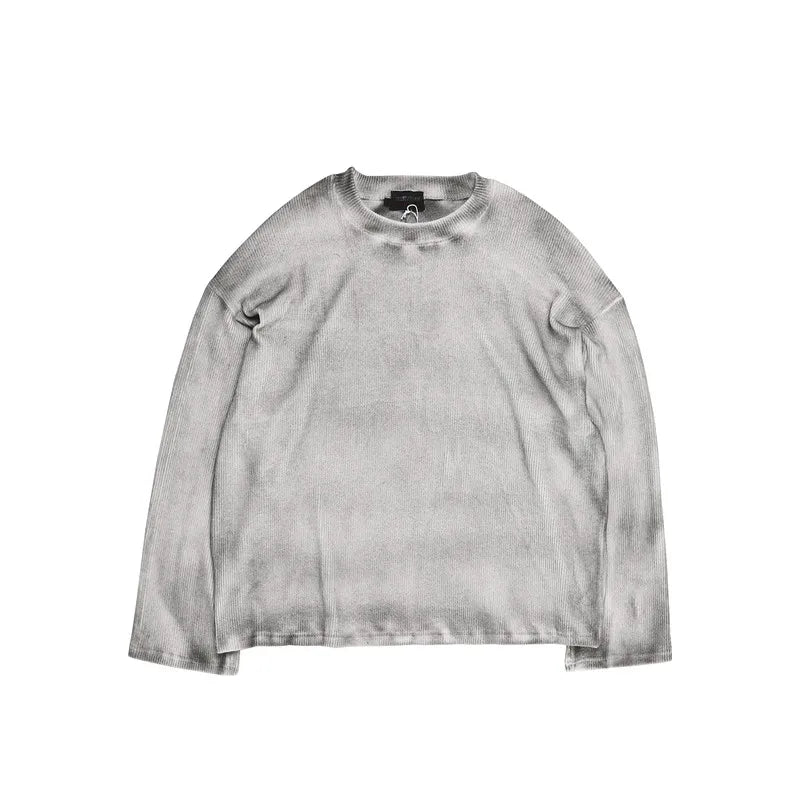 high street vintage wash sweater men loose knitted pullovers long sleeve hip hop oversize sweaters autumn casual jumper knitwear oversized graphic print design, Y2K vintage urban hoodie, aesthetic street look hoodie