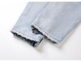bottom zipper knee holes denim jeans destroyed ripped slim mens biker jeans new men fashion streetwear hip hop pants joggers unique joggers style 3416