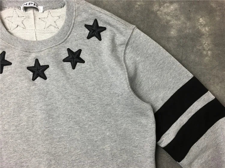 New High Men Embroidery Star Stripes Gentleman Hoodies Hoody Hooded Sw
