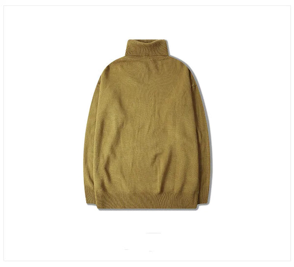 grunge knit sweater with heavyweight fabric, layered urban look for cold weather, street fashion menswear trend for seasonal 