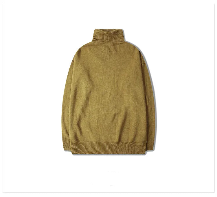 grunge knit sweater with heavyweight fabric, layered urban look for cold weather, street fashion menswear trend for seasonal 