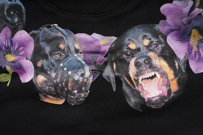 New Baolideng High Men Rottweiler Flower Gentleman Hoodies Hoody Hoode