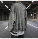 high street vintage wash sweater men loose knitted pullovers long sleeve hip hop oversize sweaters autumn casual jumper knitwear trendy hip hop style outerwear, Y2K vintage urban hoodie, aesthetic street look hoodie