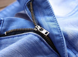 fashion ripped biker jeans denim distressed trousers slim fit zippers hip hop jeans motorcycle pants casual streetwear for men unique jeans style 1954
