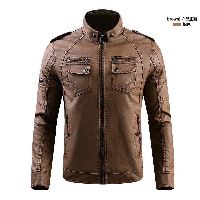 trendy coat featuring mens leather jacket fashion stand collar locomotive coat new winter casual plus size motorcycle jacket male warm biker outerwear design – premium quality jacket for men