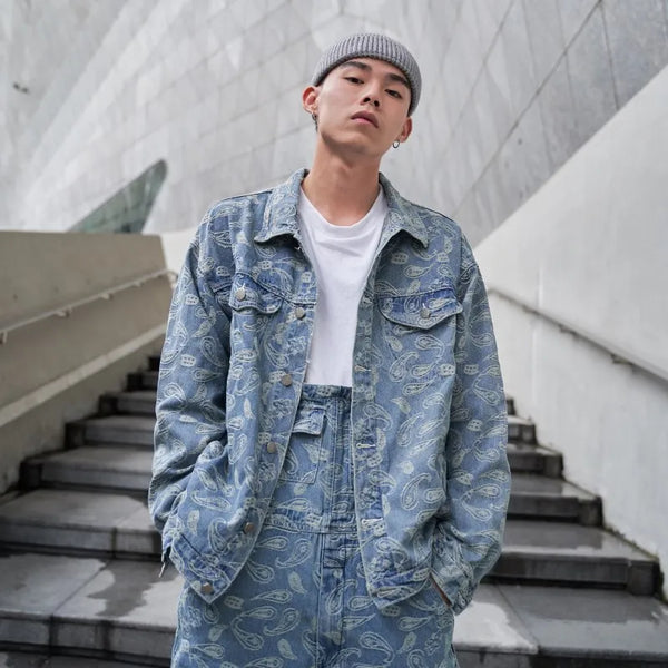 mens embroidery denim jackets fashion turn down collar long sleeve jean outerwear new spring casual streetwear jeans blue jac - variant style 8ba233 for streetwear fashion