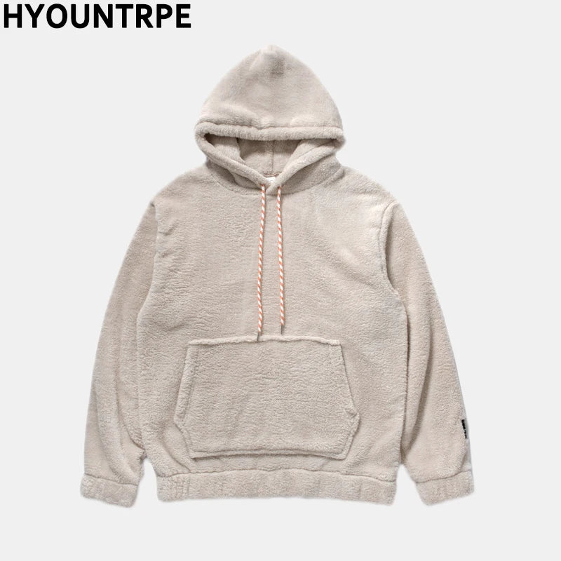 Warm Hoodies Mens 2018 Autumn Winter Hairy Sweatshirts Hip Hop Casual
