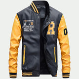 Embroidery Baseball Jackets Mens Fashion Pu Leather Coats 2018 New Hip Hop Streetwear Winter Warm Bomber Jacket Outwear