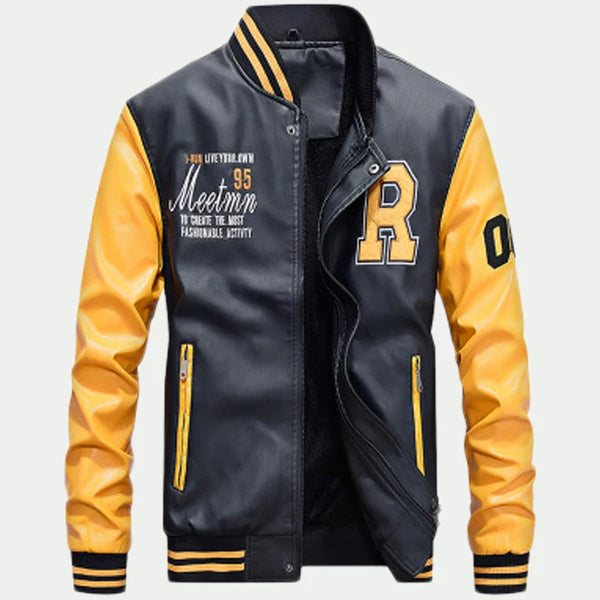 Embroidery Baseball Jackets Mens Fashion Pu Leather Coats 2018 New Hip Hop Streetwear Winter Warm Bomber Jacket Outwear